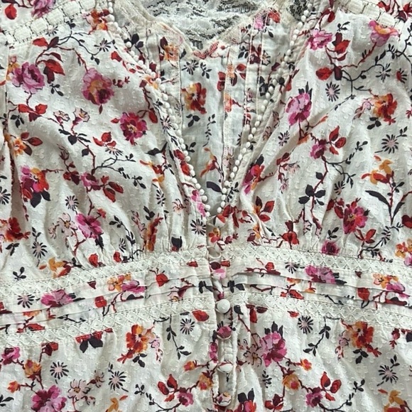 Anthropologie-Floral lace long sleeve blouse-Size 4-EUC - Picture 10 of 13